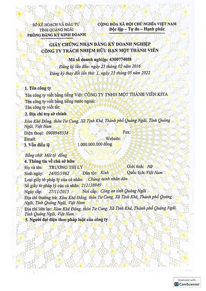 GIẤY CHỨNG NHẬN ĐĂNG KÝ DOANH NGHIỆP