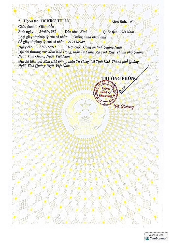 GIẤY CHỨNG NHẬN ĐĂNG KÝ DOANH NGHIỆP