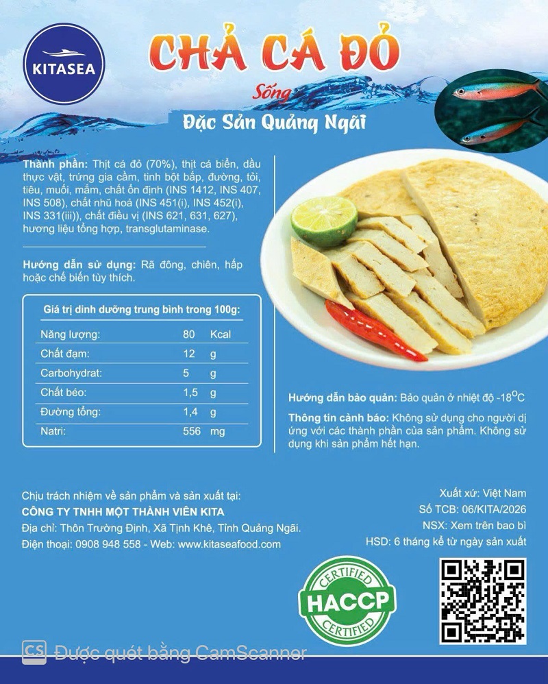 NHÃN CHẢ CÁ ĐỎ (sống)