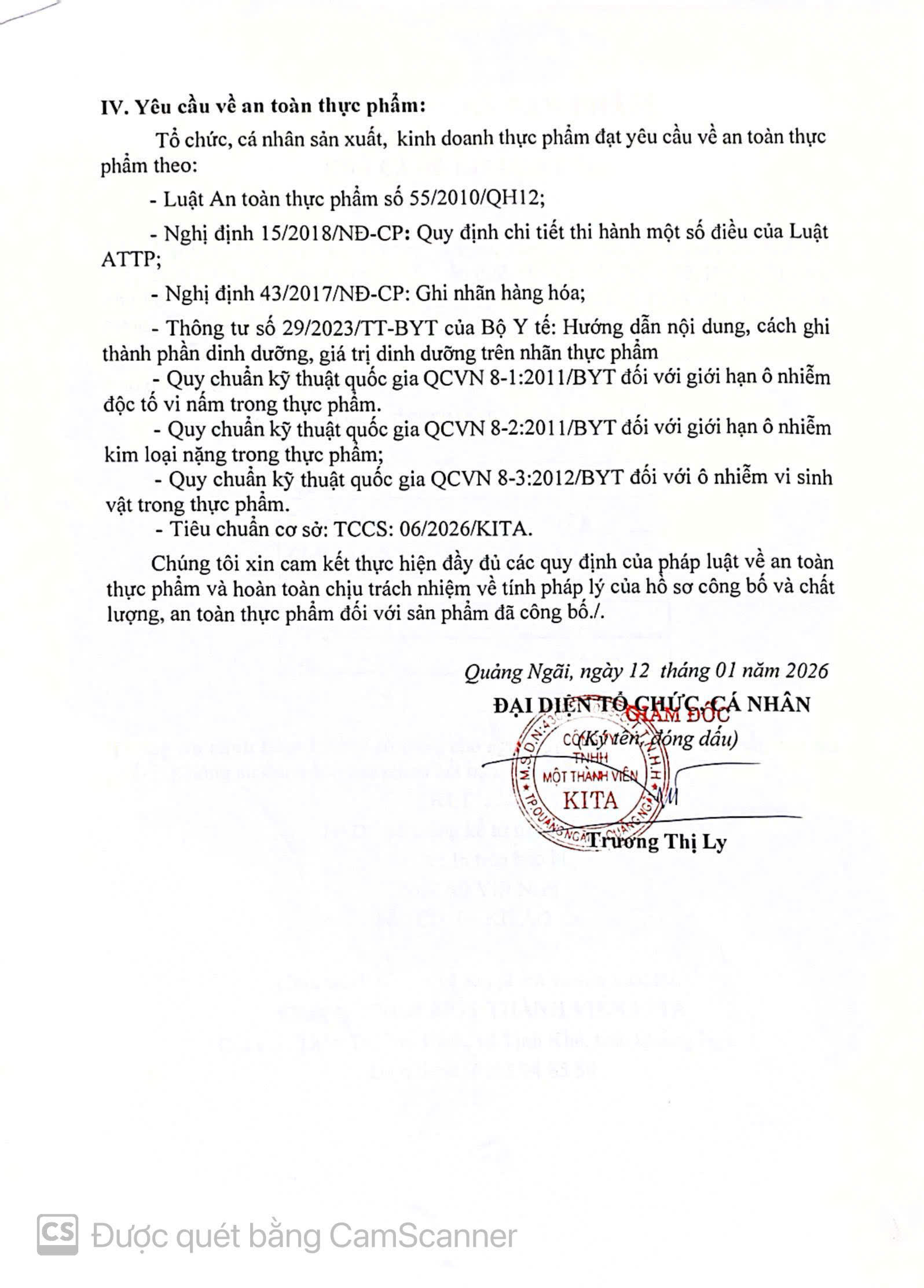 BẢN TỰ CÔNG BỐ SẢN PHẨM CHẢ CÁ ĐỎ (sống)